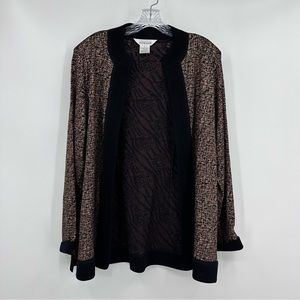 Exclusively Misook Cardigan Brown Gold Black Size L